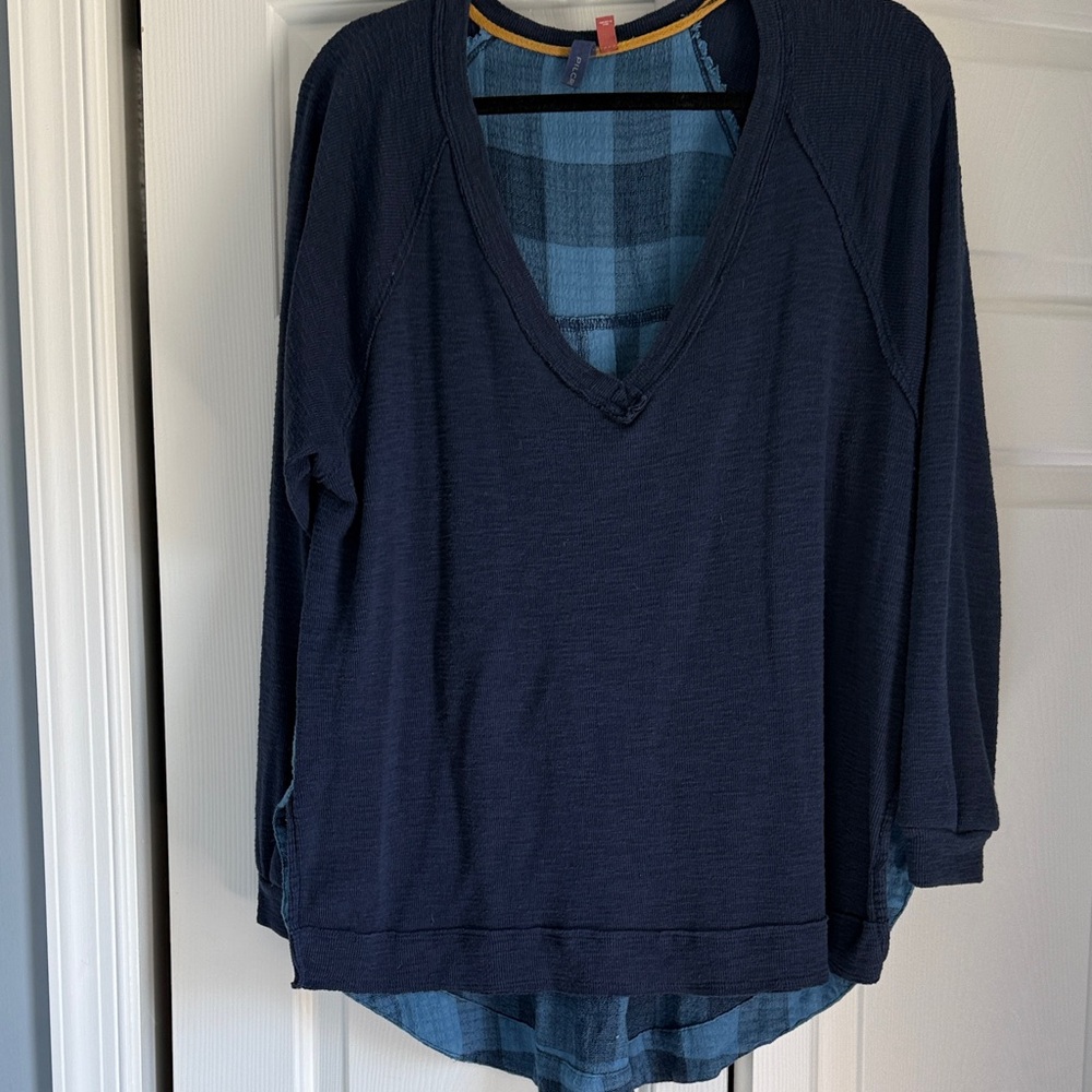 Pilcro Navy V-Neck Pullover